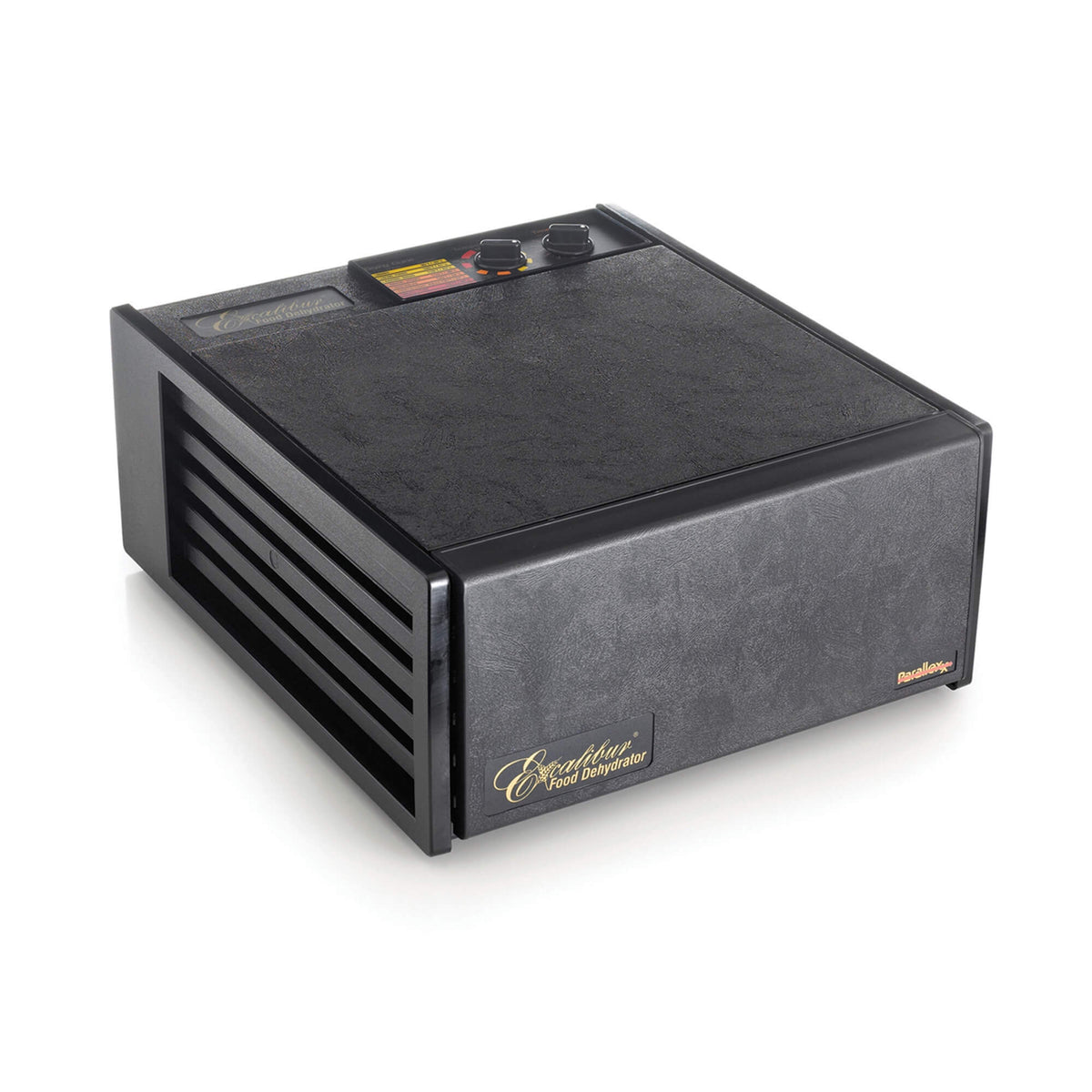 Excalibur 4526TB 5 tray dehydrator with door closed.