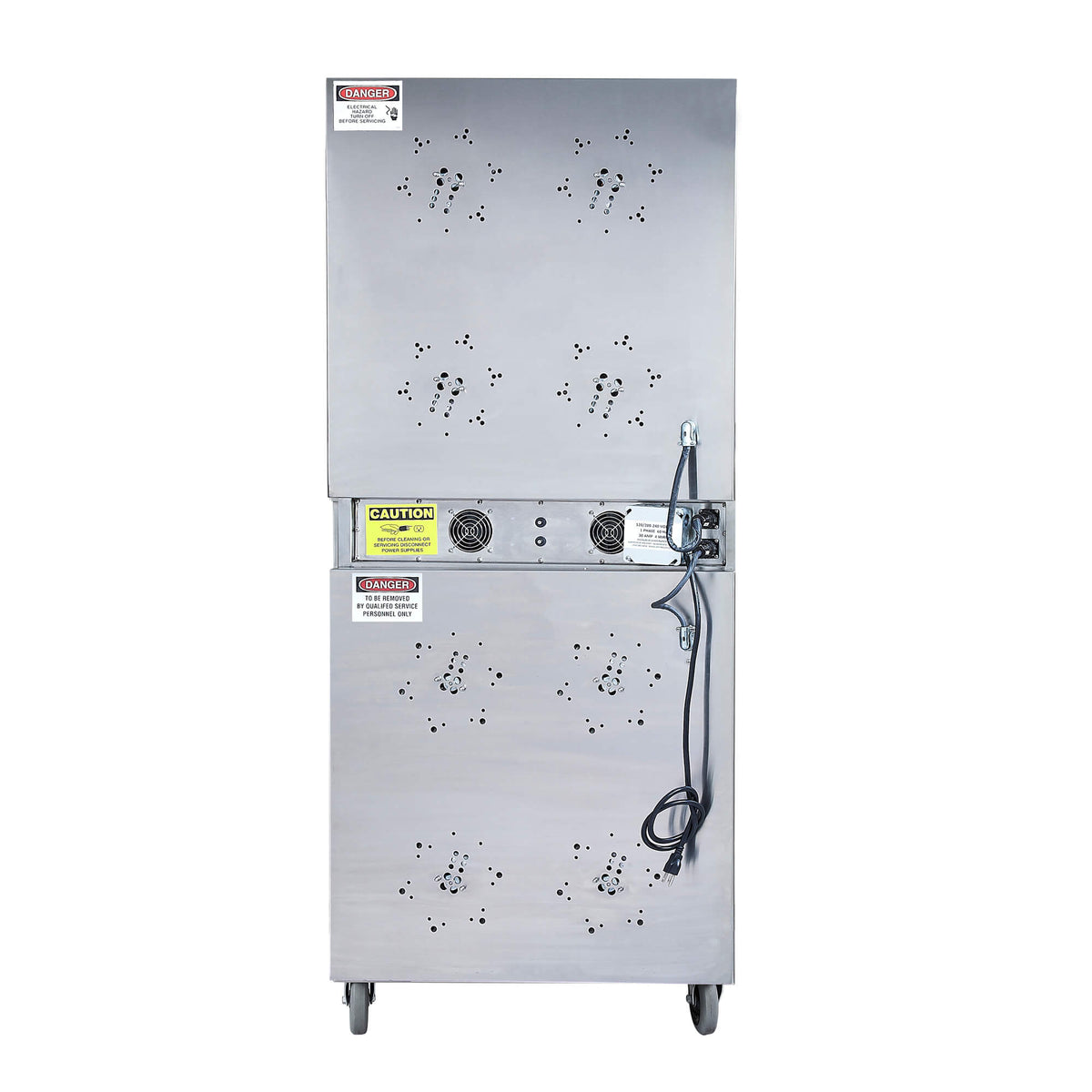 Excalibur COMM2 42 tray stainless steel commercial digital dehydrator rear view.