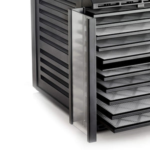 Excalibur RES10 10 tray compact digital dehydrator clear hinged door.