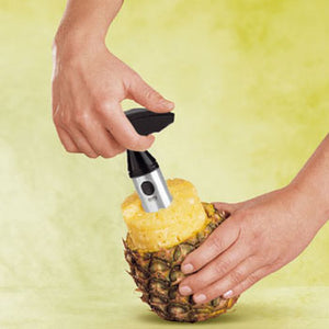 GEFU pineapple slicer professional plus coring a pineapple.