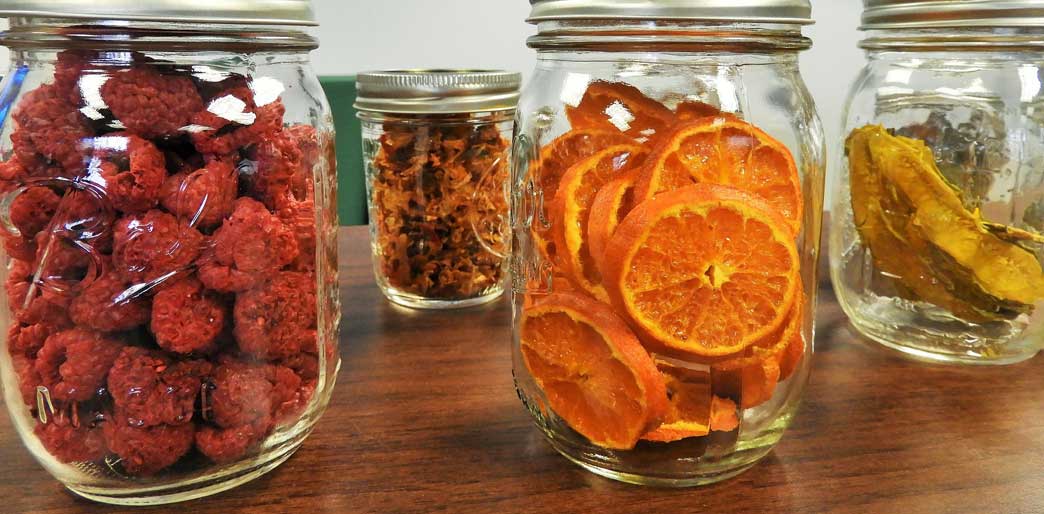 Sustainable Food Preservation - dehydrated food stored in mason jars.