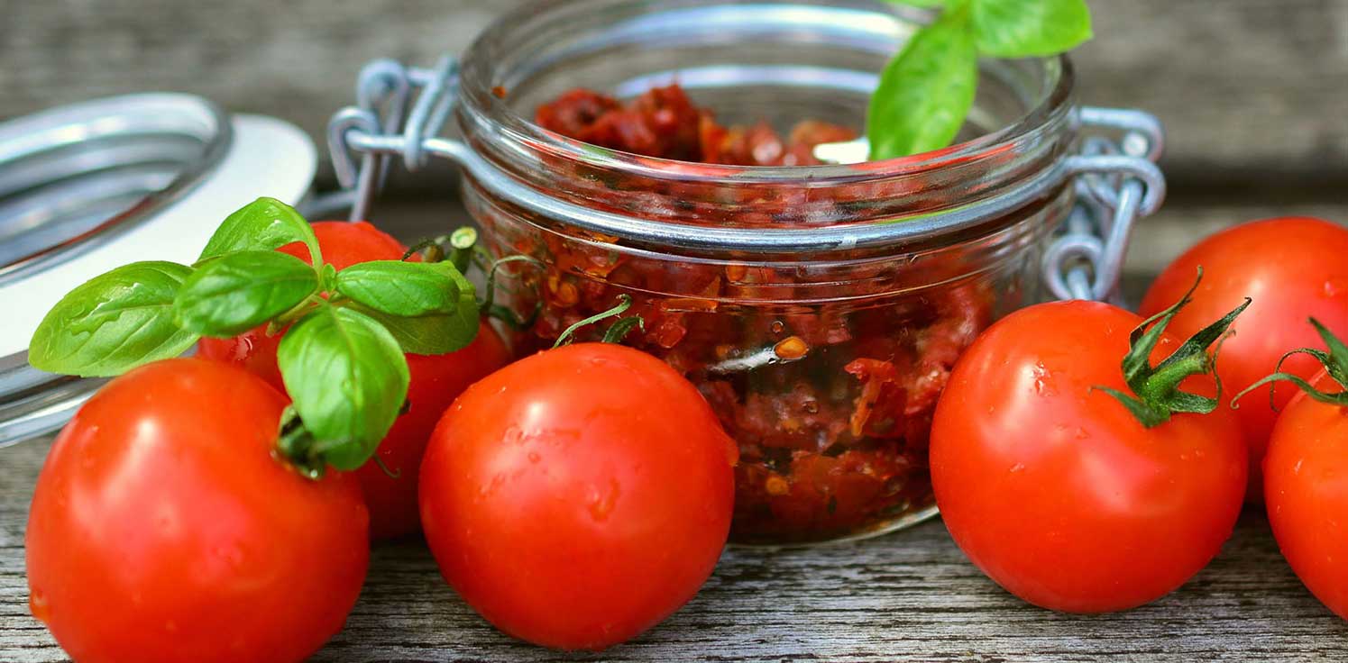 Sun-Dried Tomatoes in mason jar.