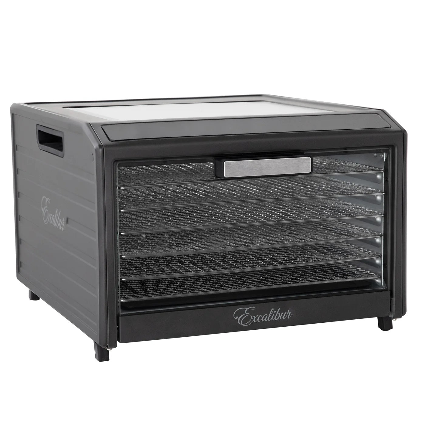 Excalibur 4526TCD 5 tray dehydrator with clear door closed.